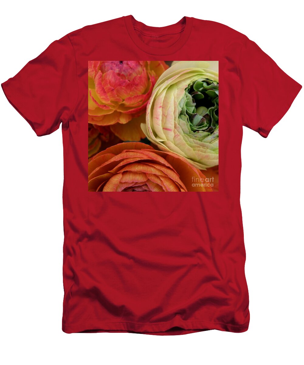  Three Flowers T-Shirt featuring the photograph Harmony by Lainie Wrightson