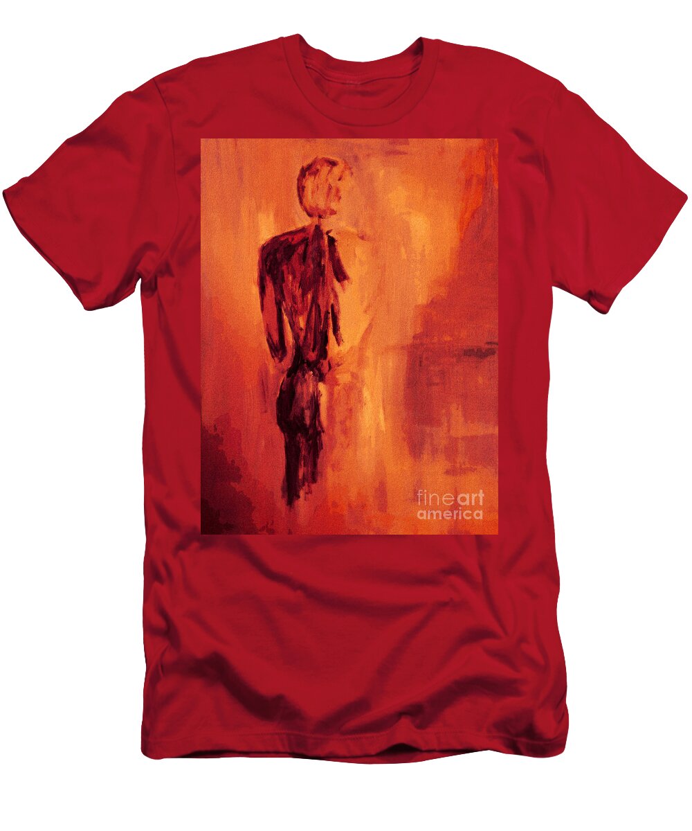 Nude T-Shirt featuring the painting Male Nude 4 by Julie Lueders 