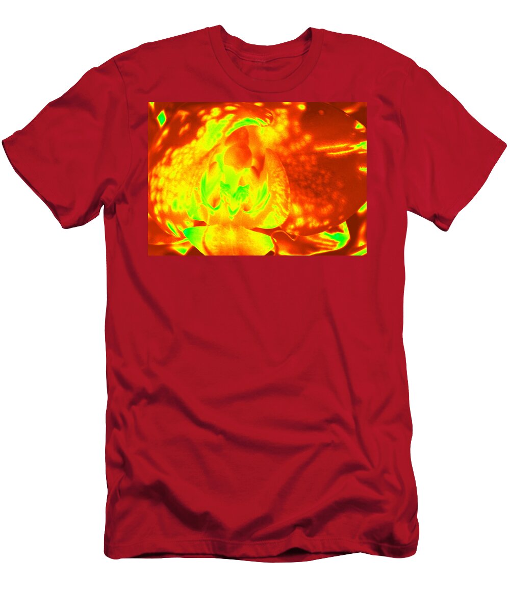  Orchid T-Shirt featuring the photograph On Fire by Kim Galluzzo