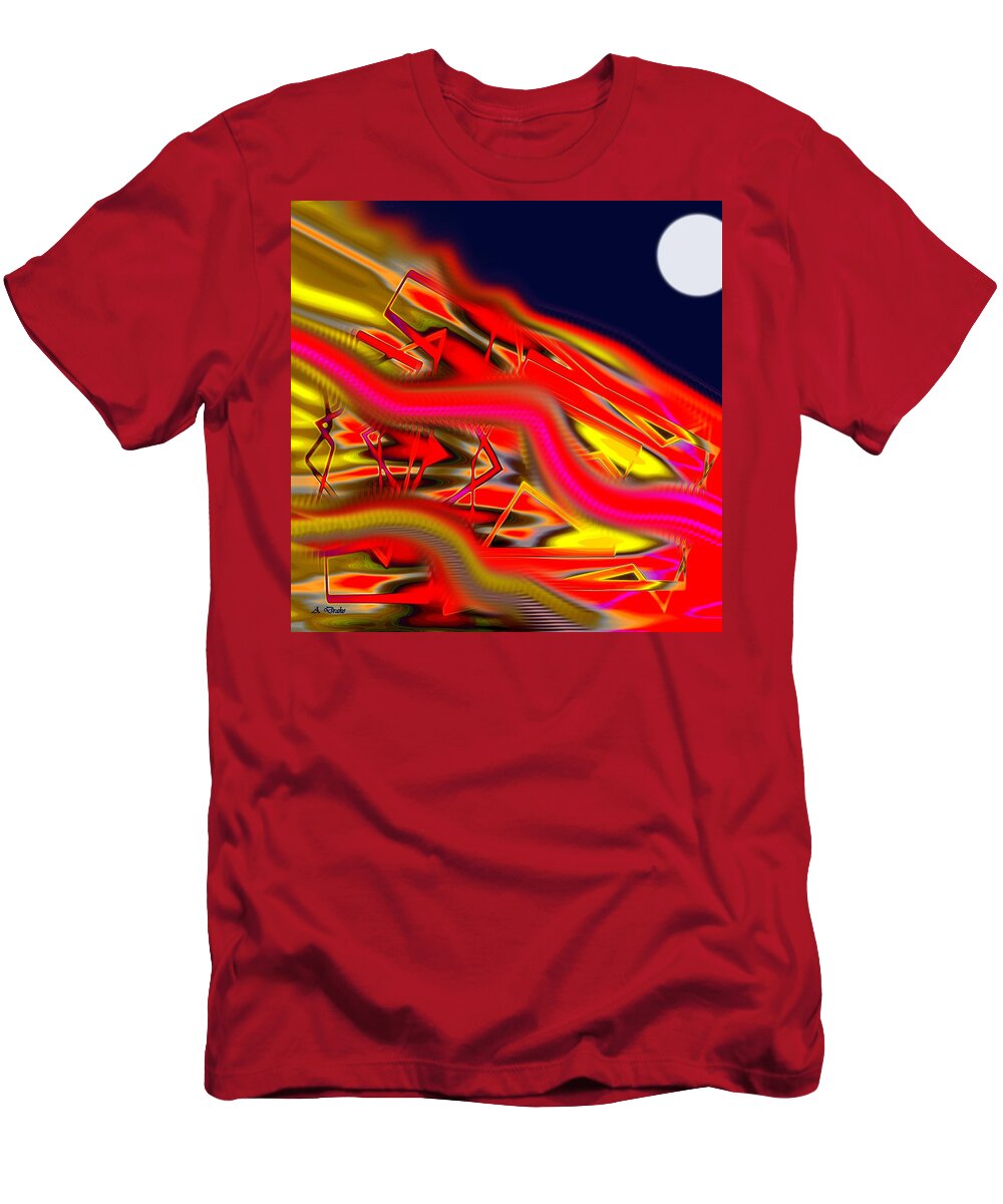 Reentry T-Shirt featuring the digital art Re-entry Burn by Alec Drake