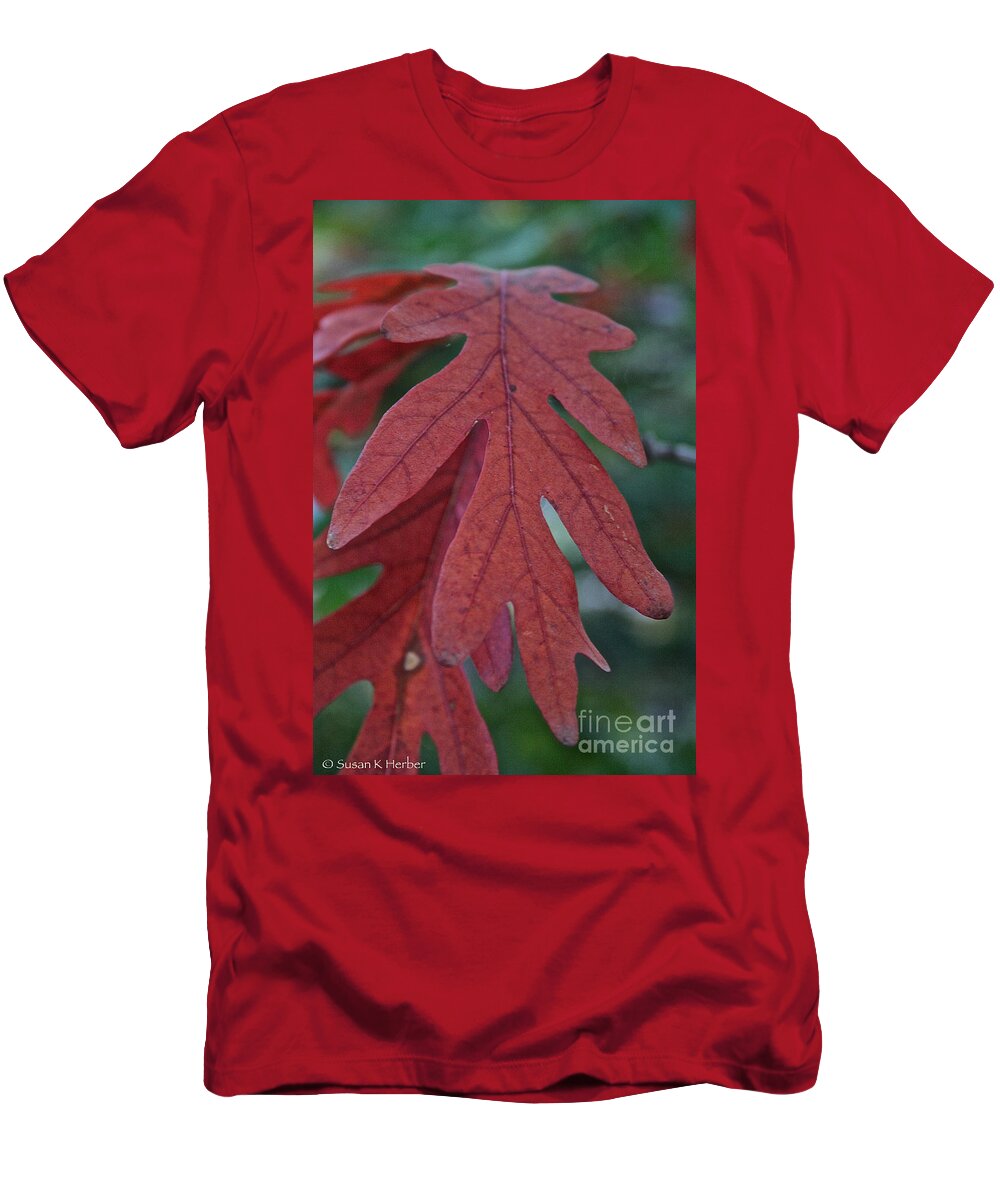 Outdoors T-Shirt featuring the photograph Red Oak Leaf by Susan Herber
