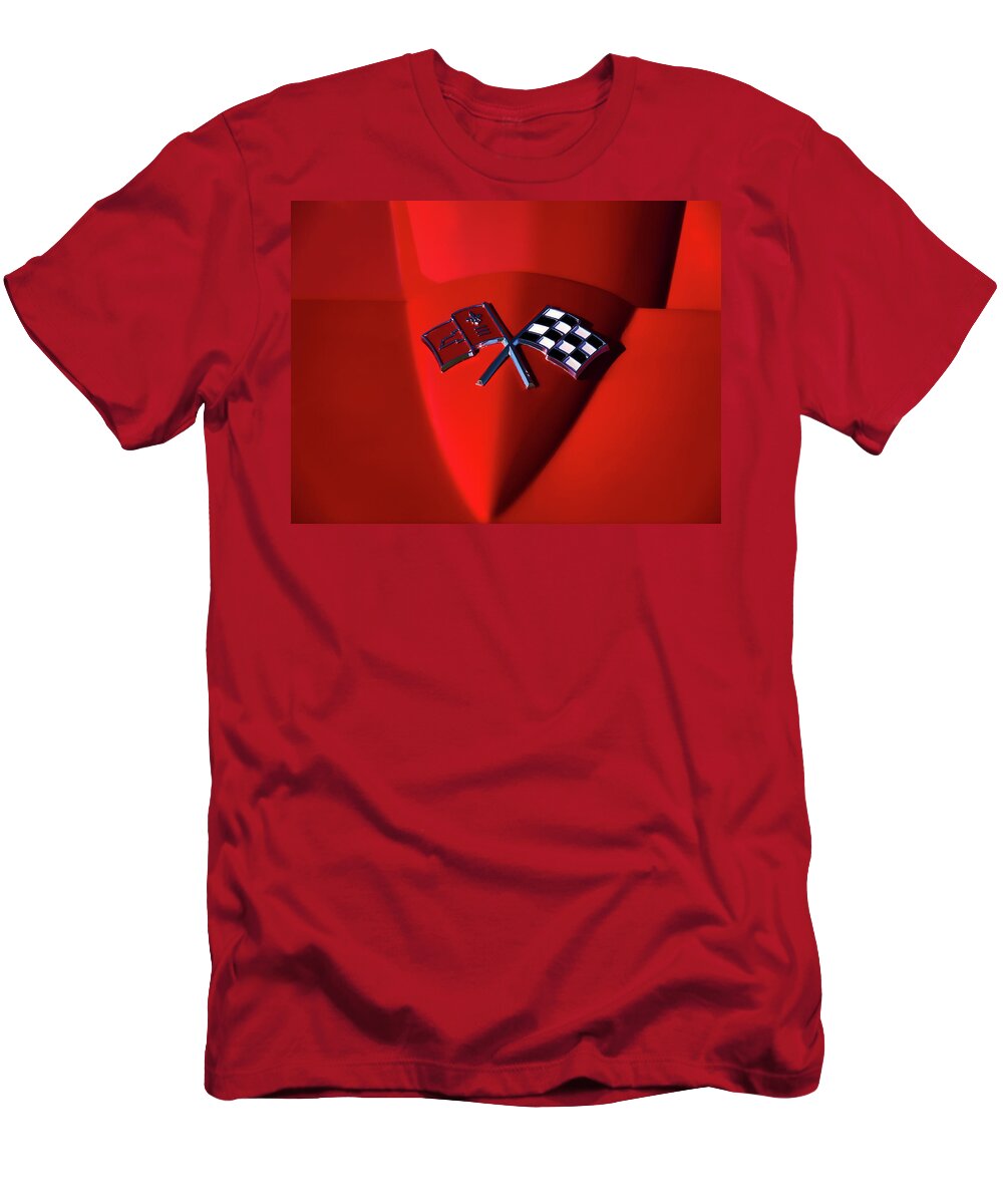 Red T-Shirt featuring the digital art Red Stingray Badge by Douglas Pittman
