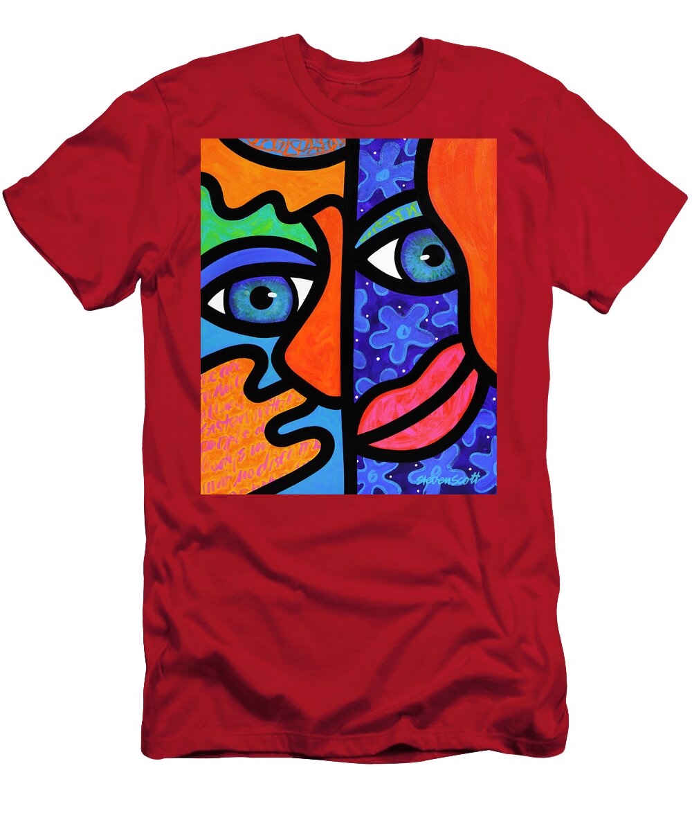 Abstract T-Shirt featuring the painting The Answer is Three by Steven Scott