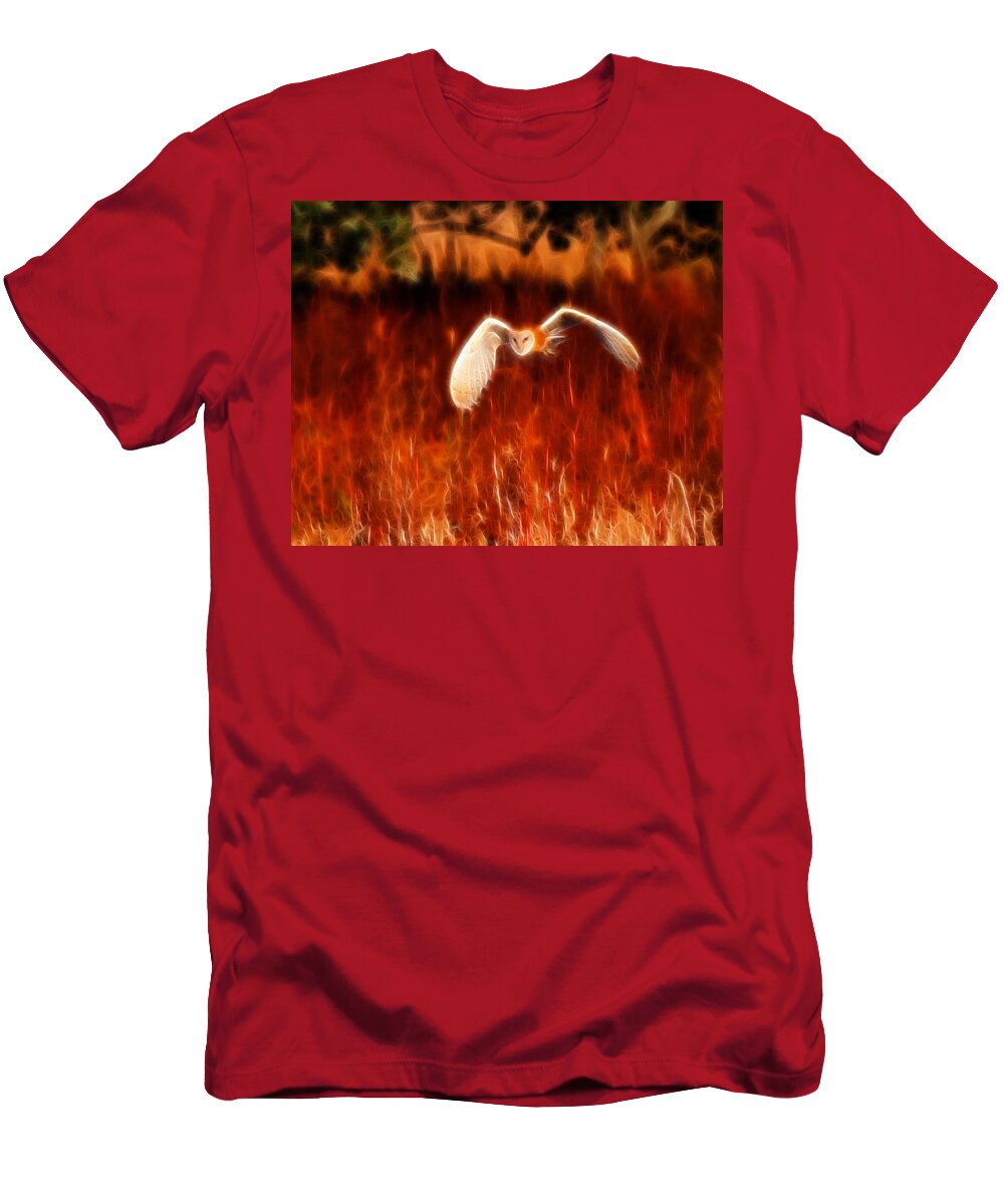 Barn Owl T-Shirt featuring the photograph Through The Fire by Beth Sargent