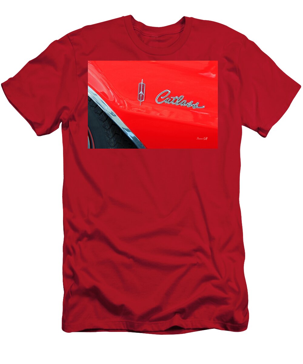 Red T-Shirt featuring the photograph Vintage Red Cutlass by Suzanne Gaff