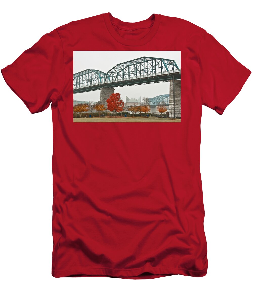 Walnut Street Bridge T-Shirt featuring the photograph Walnut Street Bridge by Tom and Pat Cory