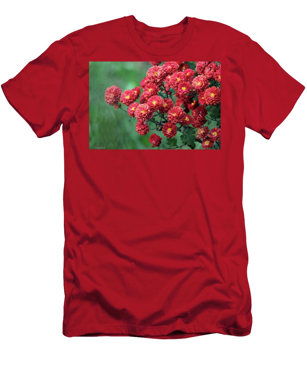 Mums T-Shirt featuring the photograph Beautiful Red Mums by Trina Ansel