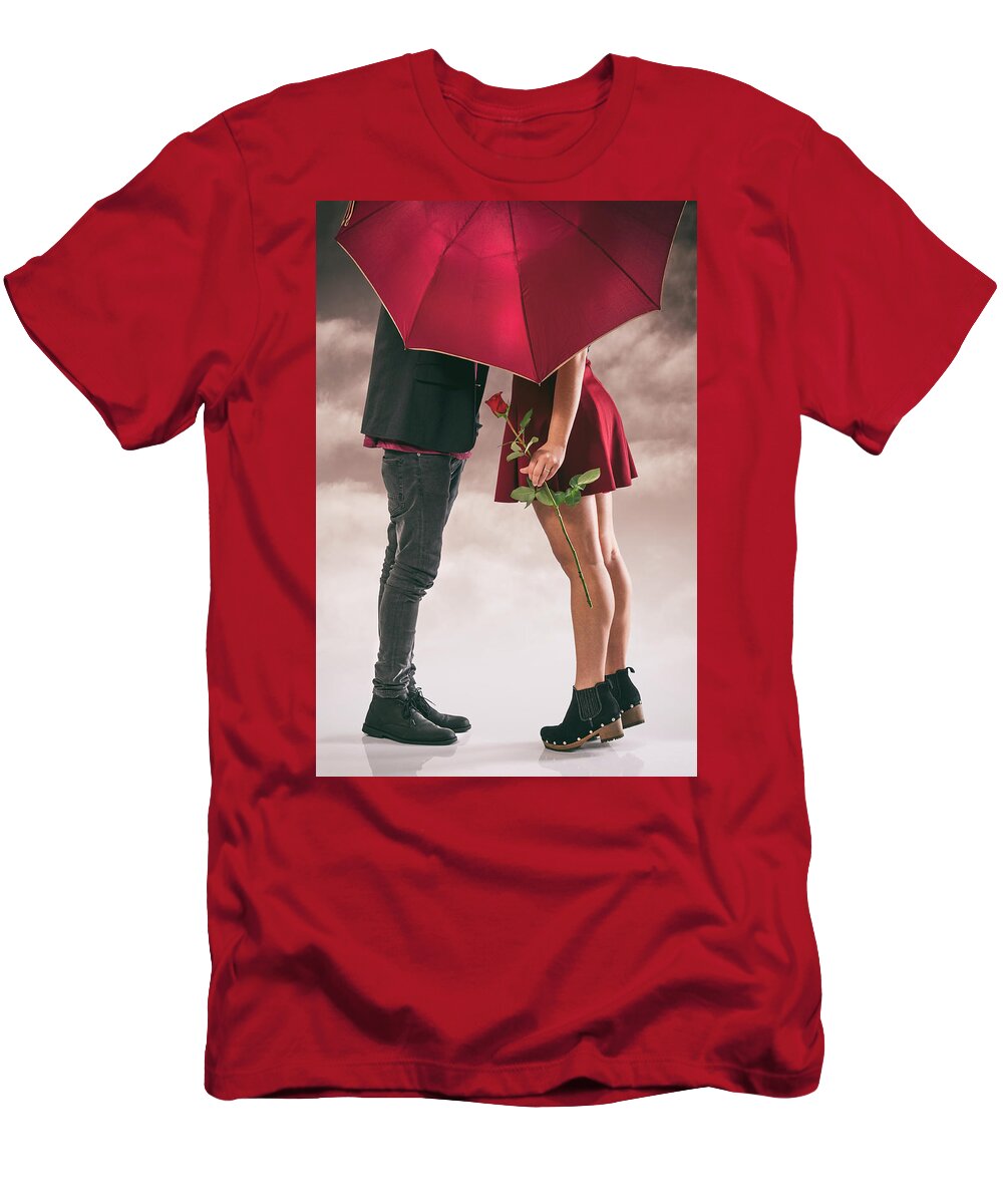 Cloudy T-Shirt featuring the photograph Couple of Sweethearts #1 by Carlos Caetano