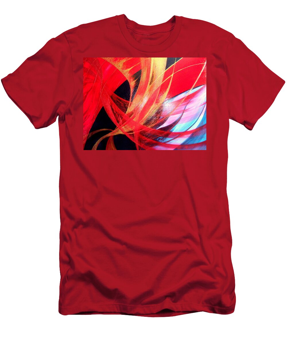 Fusion.passion T-Shirt featuring the painting Fusion #3 by Kumiko Mayer