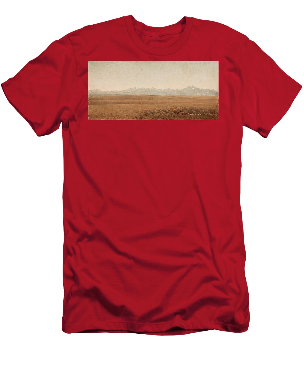 Sanford Robinson Gifford T-Shirt featuring the painting Longs Peak Colorado #2 by Sanford Robinson Gifford