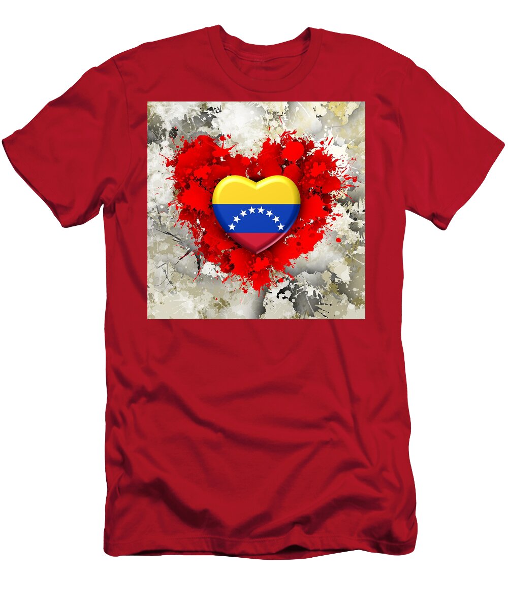 Love T-Shirt featuring the digital art Love Venezuela #1 by Alberto RuiZ