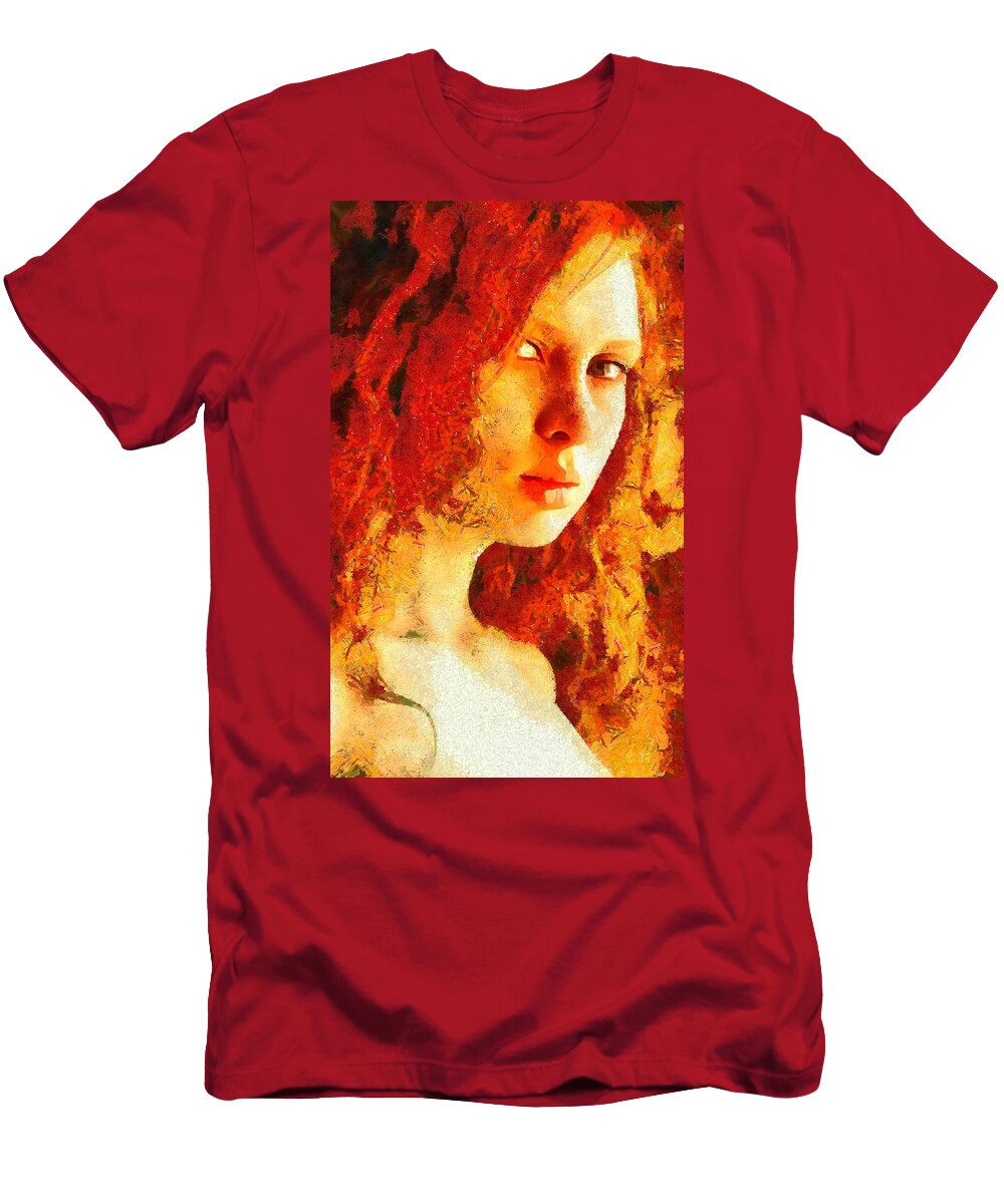 Woman T-Shirt featuring the digital art Redhead #1 by Gun Legler