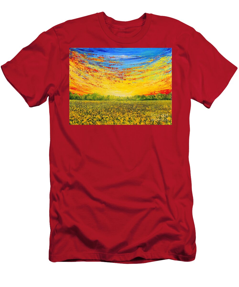 Summer T-Shirt featuring the painting Summer #2 by Teresa Wegrzyn