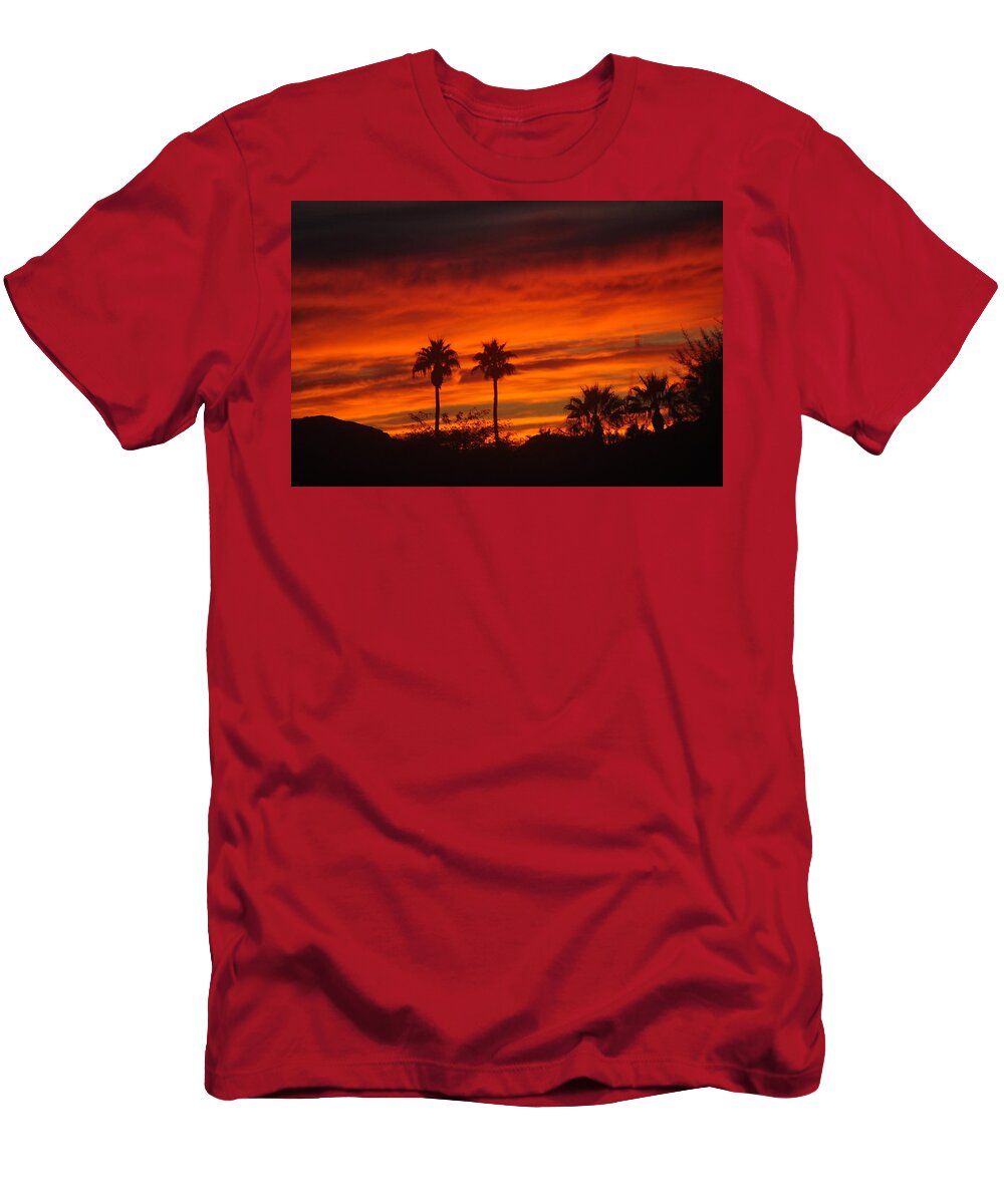 Sky T-Shirt featuring the photograph Sunrise Over Palm Desert #1 by Jay Milo