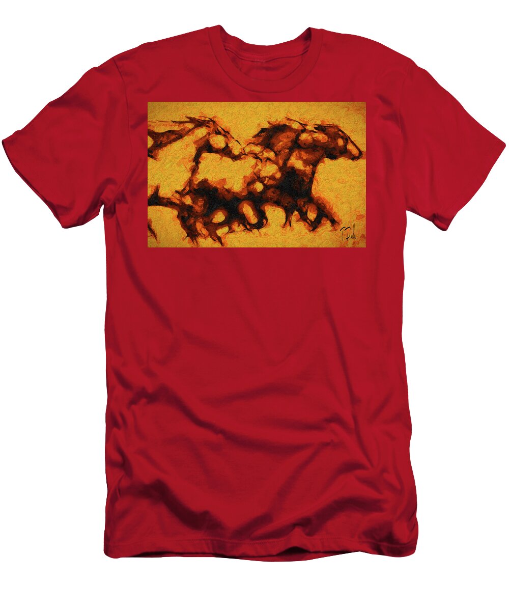 Horse T-Shirt featuring the digital art Wild South of San Luis #1 by Terry Fiala
