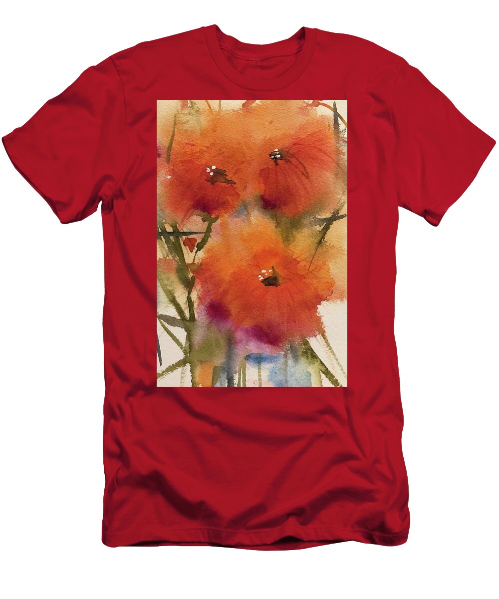 Flowers T-Shirt featuring the painting Orange Bouquet by Bonny Butler