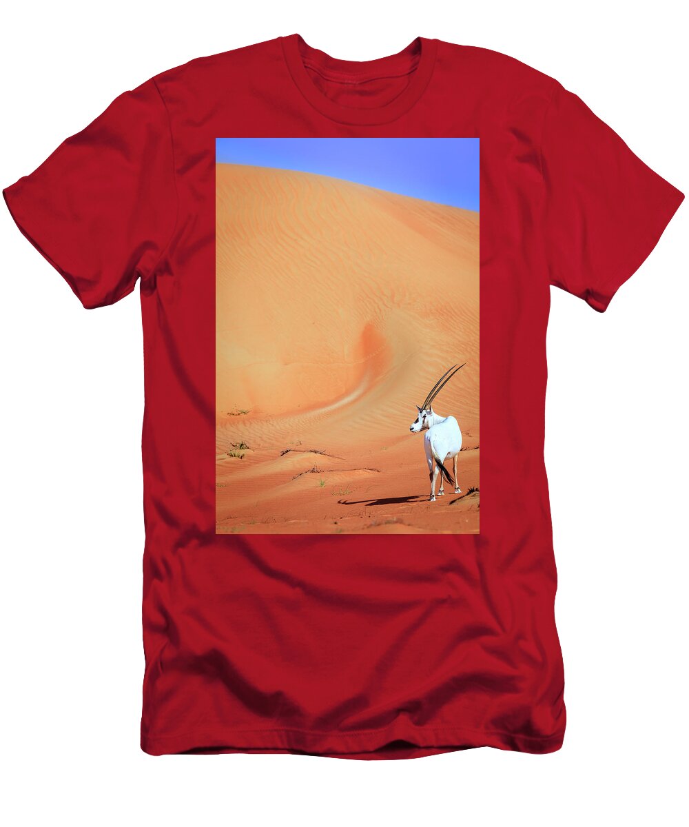 Arabian T-Shirt featuring the photograph Arabian Oryx by Alexey Stiop