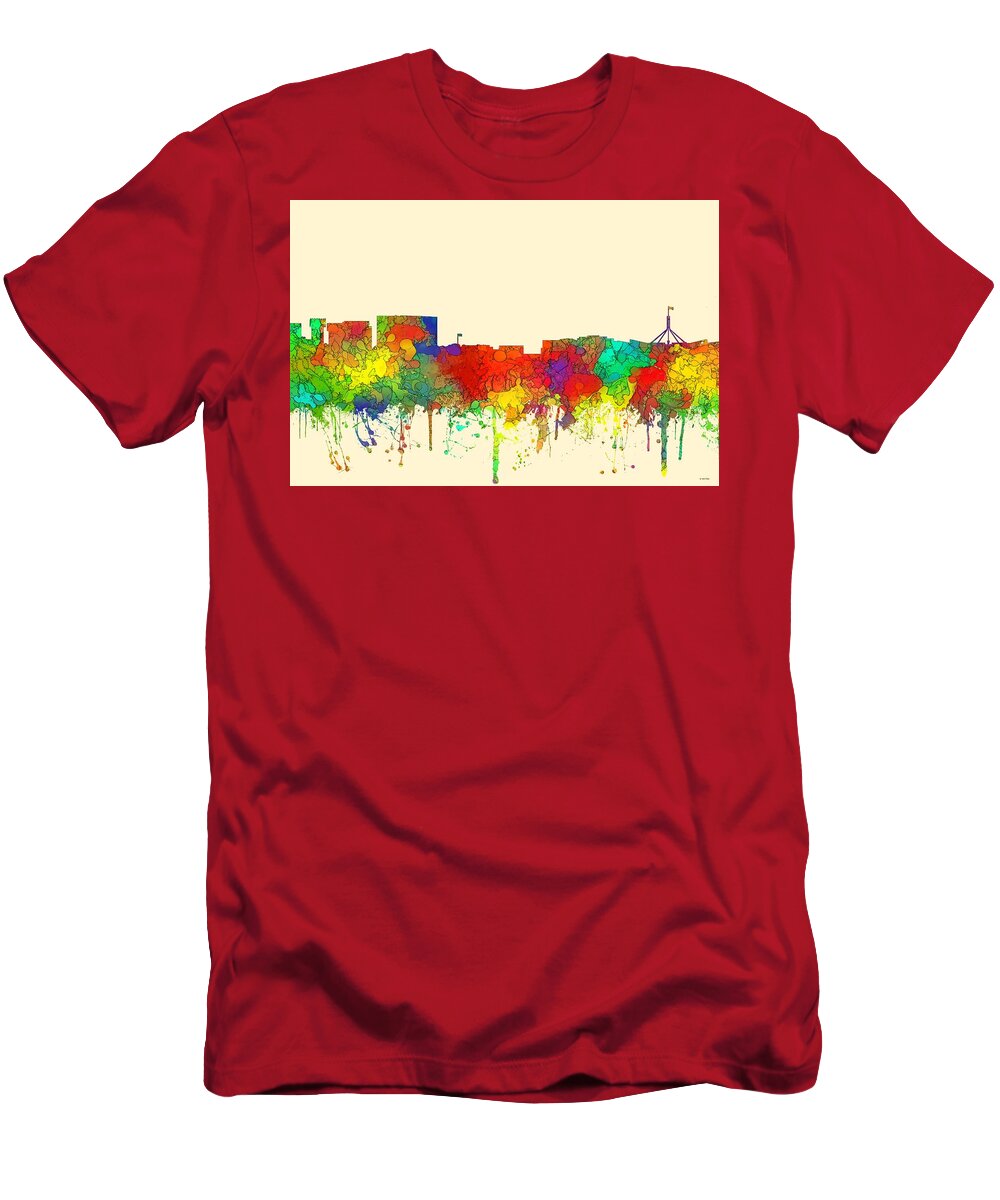 Canberra Australia Skyline T-Shirt featuring the digital art Canberra Australia Skyline #3 by Marlene Watson
