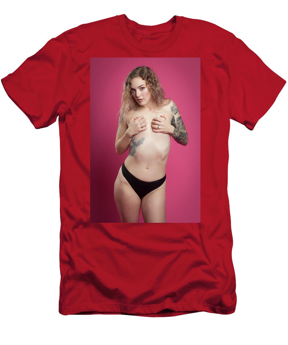 Implied Nude T-Shirt featuring the photograph Danni #3 by La Bella Vita Boudoir