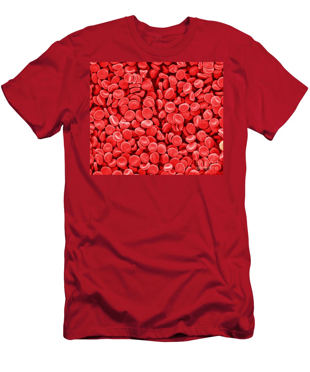 Red Blood Cells T-Shirt featuring the photograph Red Blood Cells, Sem #4 by Scimat