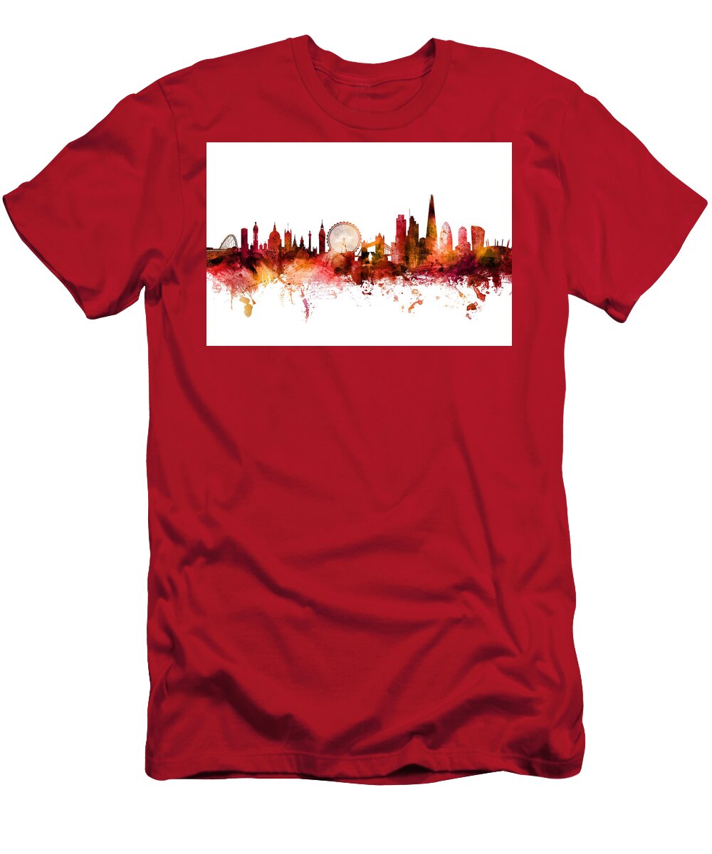 London T-Shirt featuring the digital art London England Skyline #41 by Michael Tompsett
