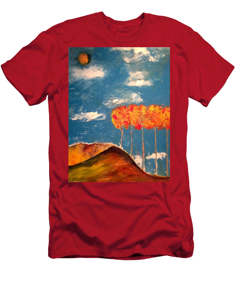 Trees T-Shirt featuring the painting 5 Brothers by Dennis Ellman
