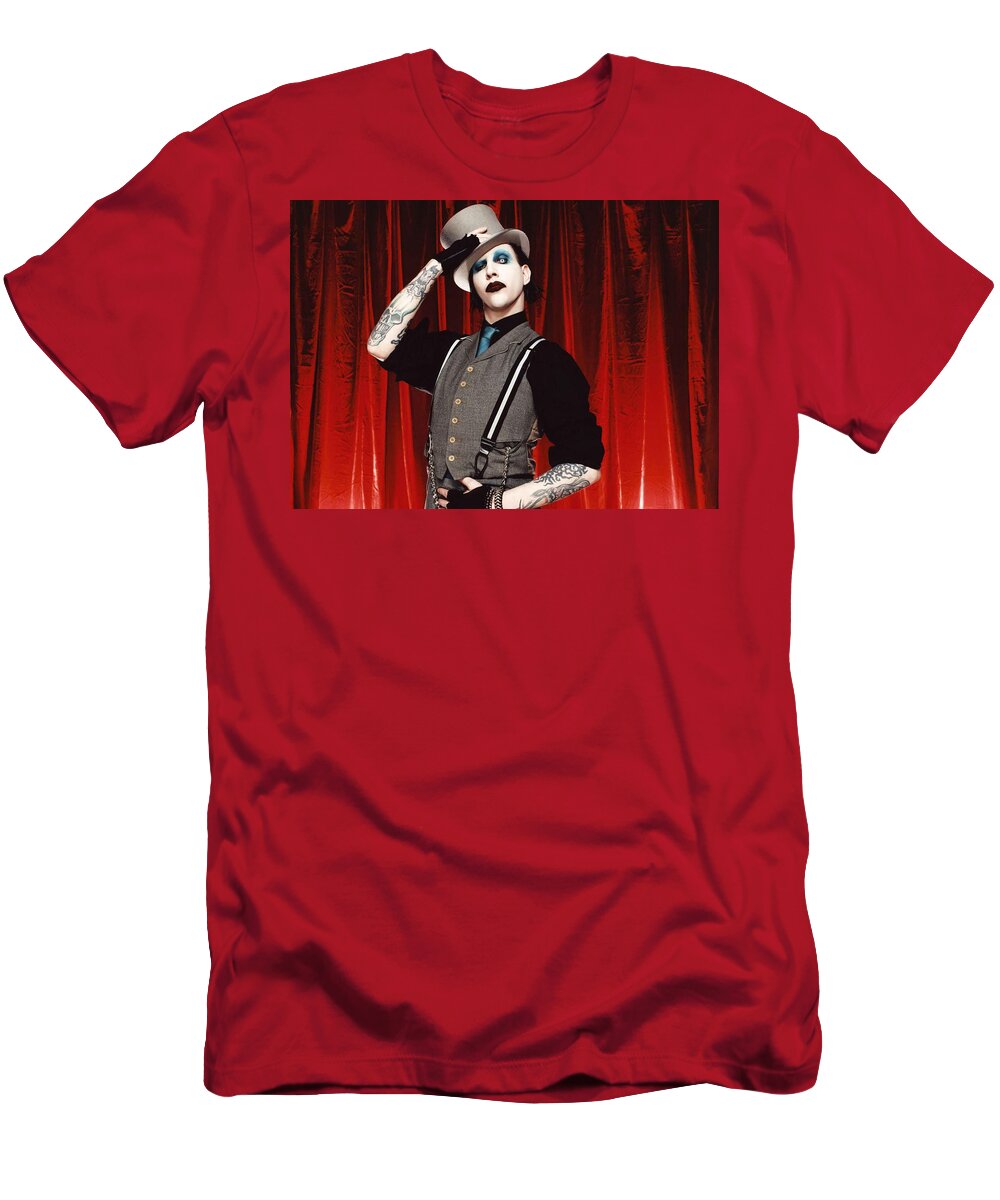 Marilyn Manson T-Shirt featuring the photograph Marilyn Manson #5 by Jackie Russo