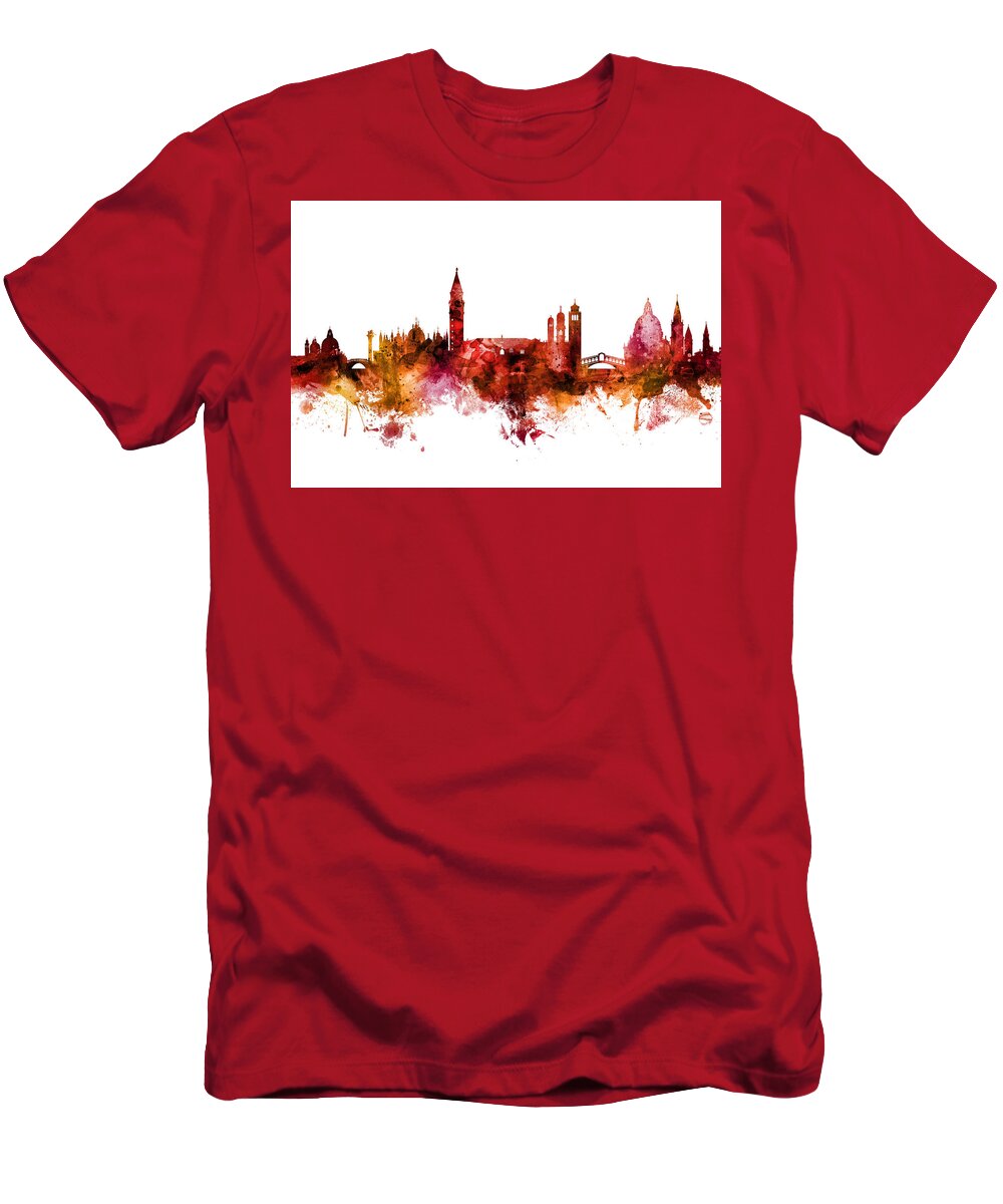 Venice T-Shirt featuring the digital art Venice Italy Skyline #5 by Michael Tompsett