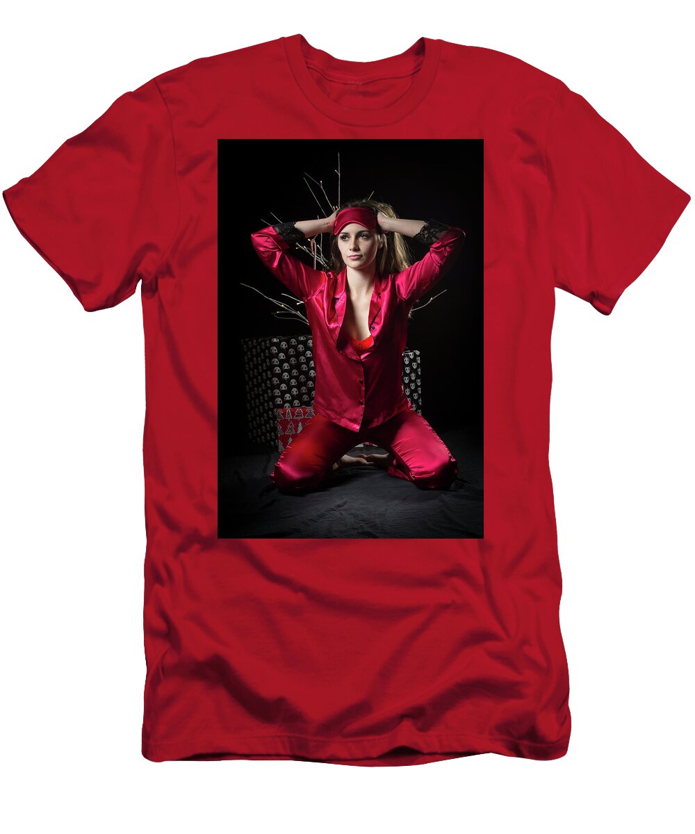 Sexy T-Shirt featuring the photograph Christmas boudoir #6 by La Bella Vita Boudoir