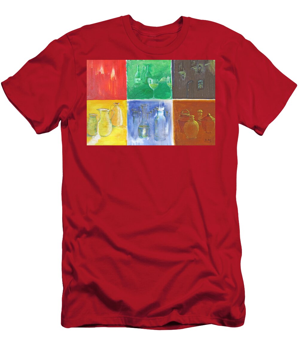 Canvas T-Shirt featuring the painting 6 Panes of Existence by Gary Smith
