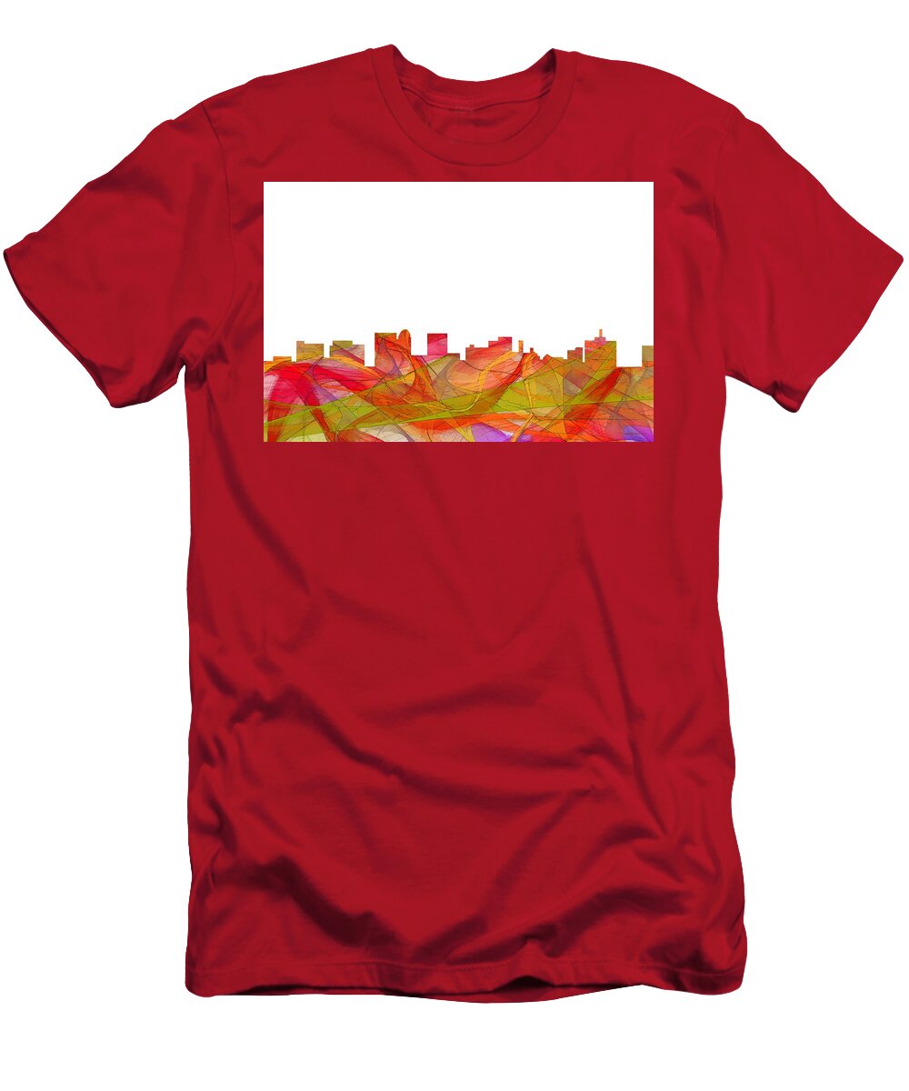 Topeka Kansas Skyline T-Shirt featuring the digital art Topeka Kansas Skyline #8 by Marlene Watson