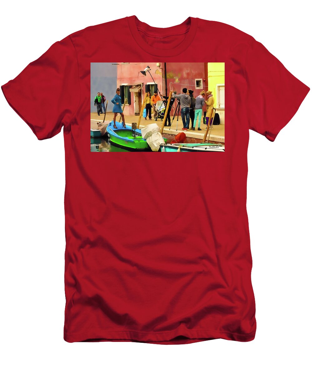 Burano T-Shirt featuring the photograph A Glamour Shoot in Burano by Tim Kathka