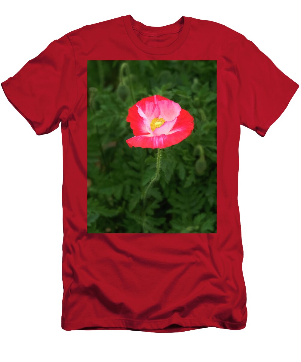 Poppy T-Shirt featuring the photograph A goblet of offering. by Usha Peddamatham