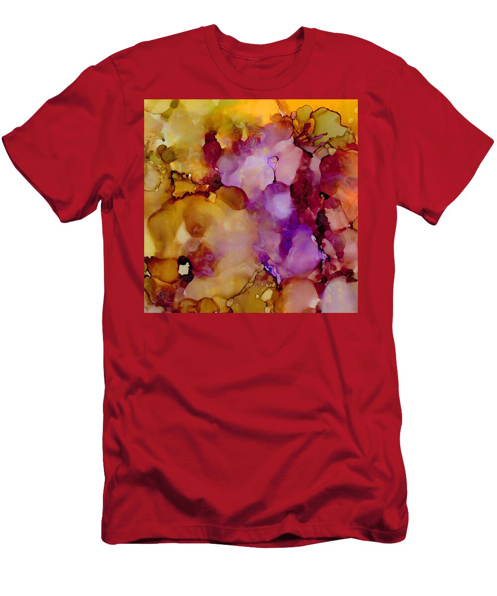 Floral T-Shirt featuring the painting Abstract Floral #22 by Laurie Williams