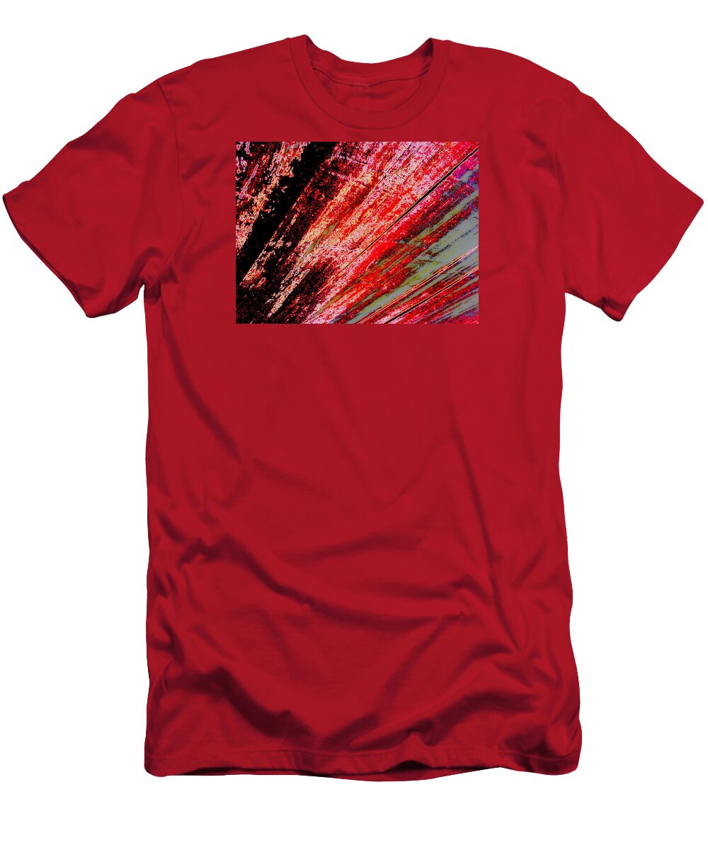 Red T-Shirt featuring the photograph Acid Trip Fence by Andy Rhodes