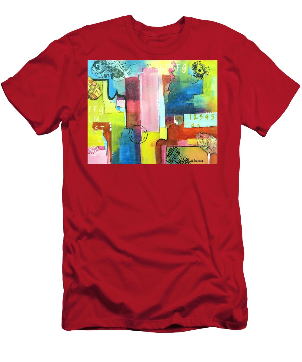 Abstract T-Shirt featuring the mixed media Afternoon Delight by Wendy Provins