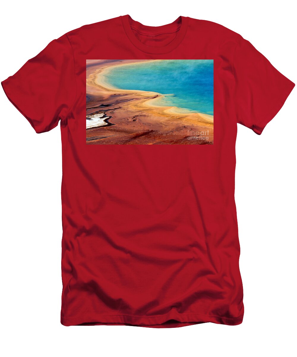 Grand Prismatic T-Shirt featuring the photograph Algae Waves On The Edge Of Grand Pri by Adam Jewell