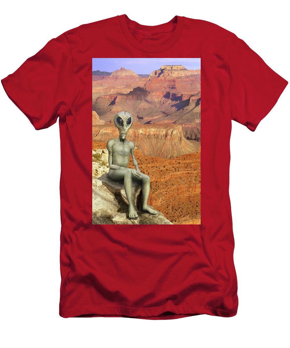 Grand Canyon T-Shirt featuring the photograph Alien Vacation - Grand Canyon by Mike McGlothlen