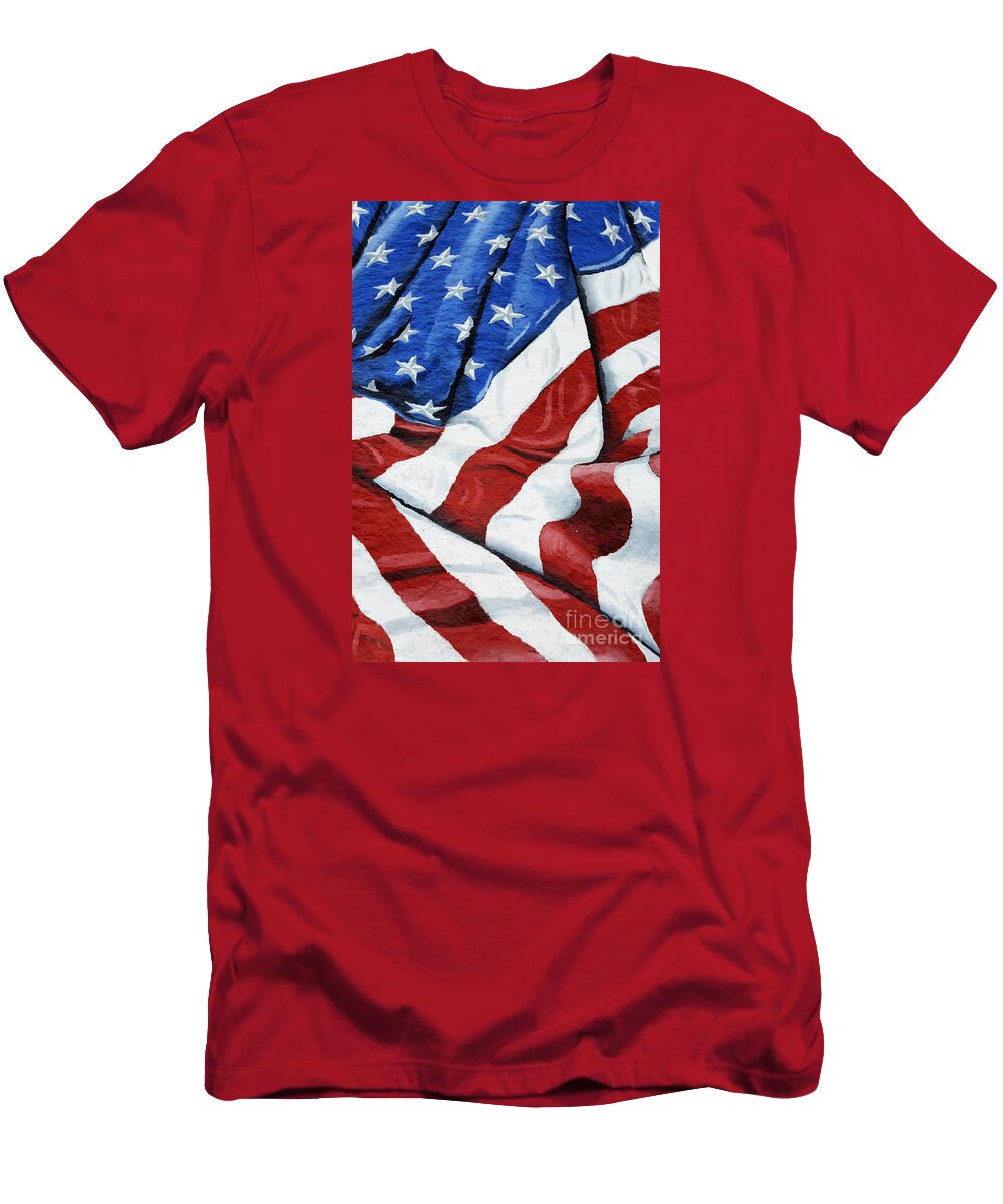 Red White Blue Us U.s. Usa U.s.a.american Flag Old Glory Colors T-Shirt featuring the photograph American Colors No 2 6911 by Ken DePue