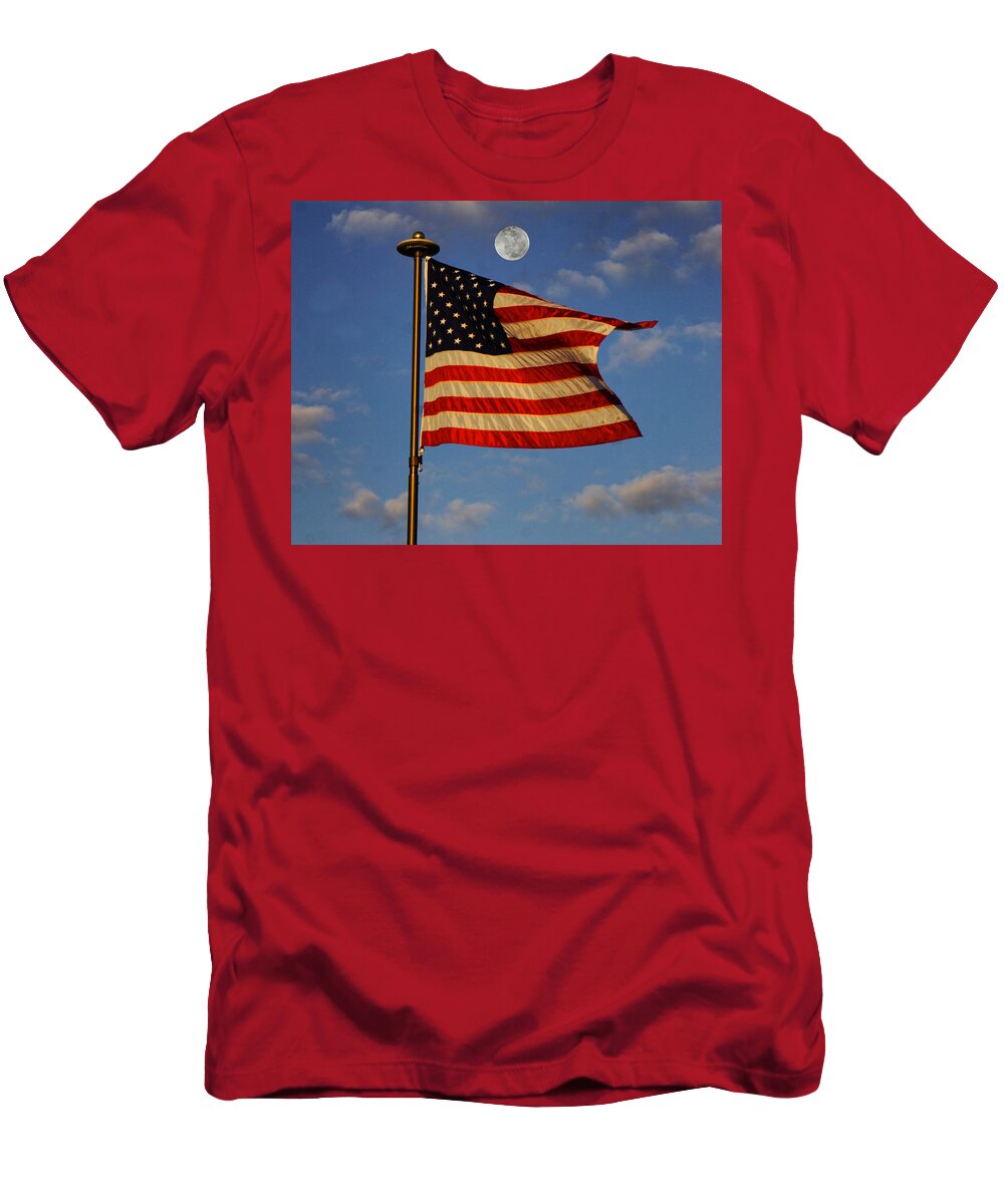 Flag T-Shirt featuring the photograph American Flag by Dennis Dugan