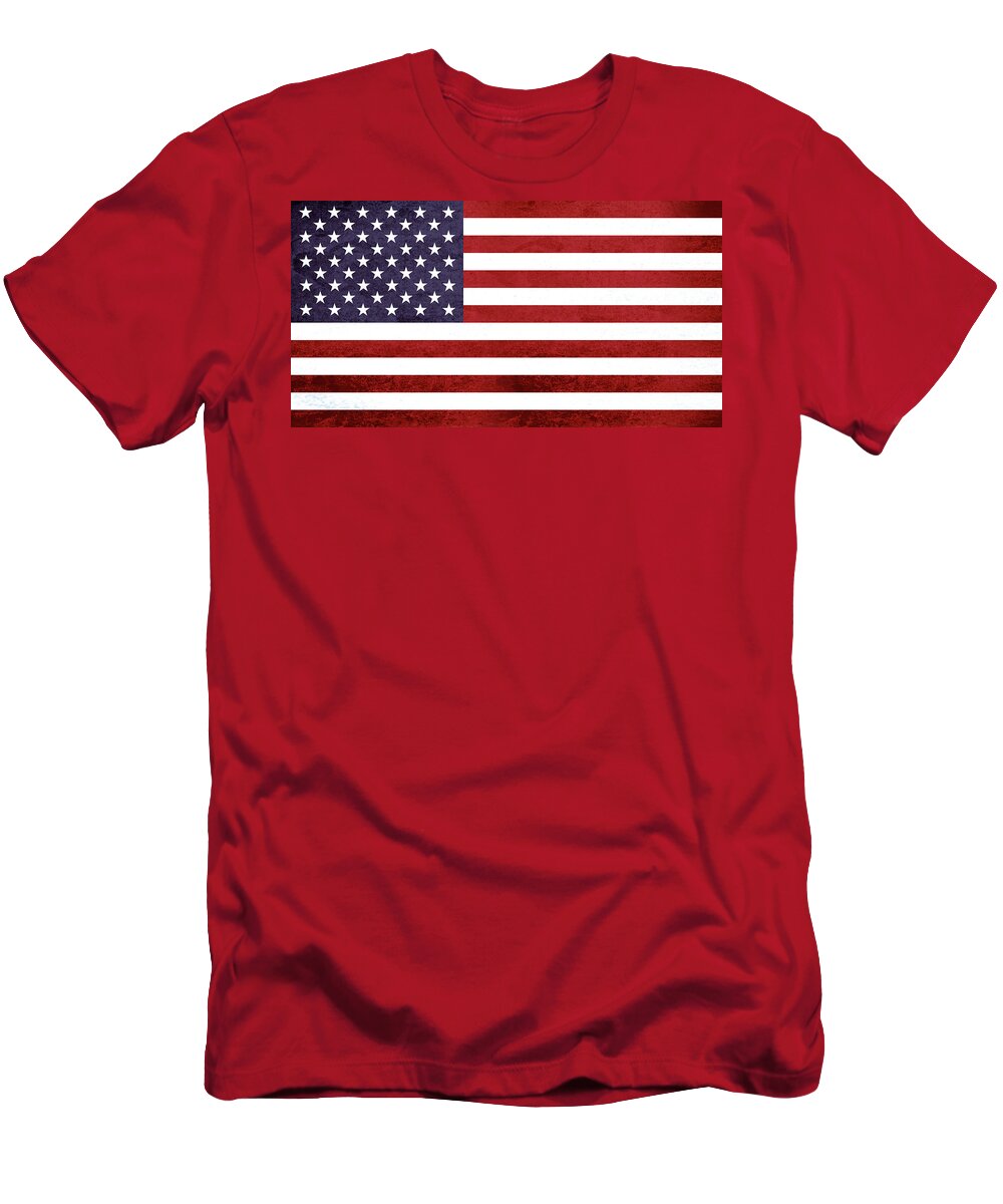 America T-Shirt featuring the digital art American Flag Grunge by Roy Pedersen