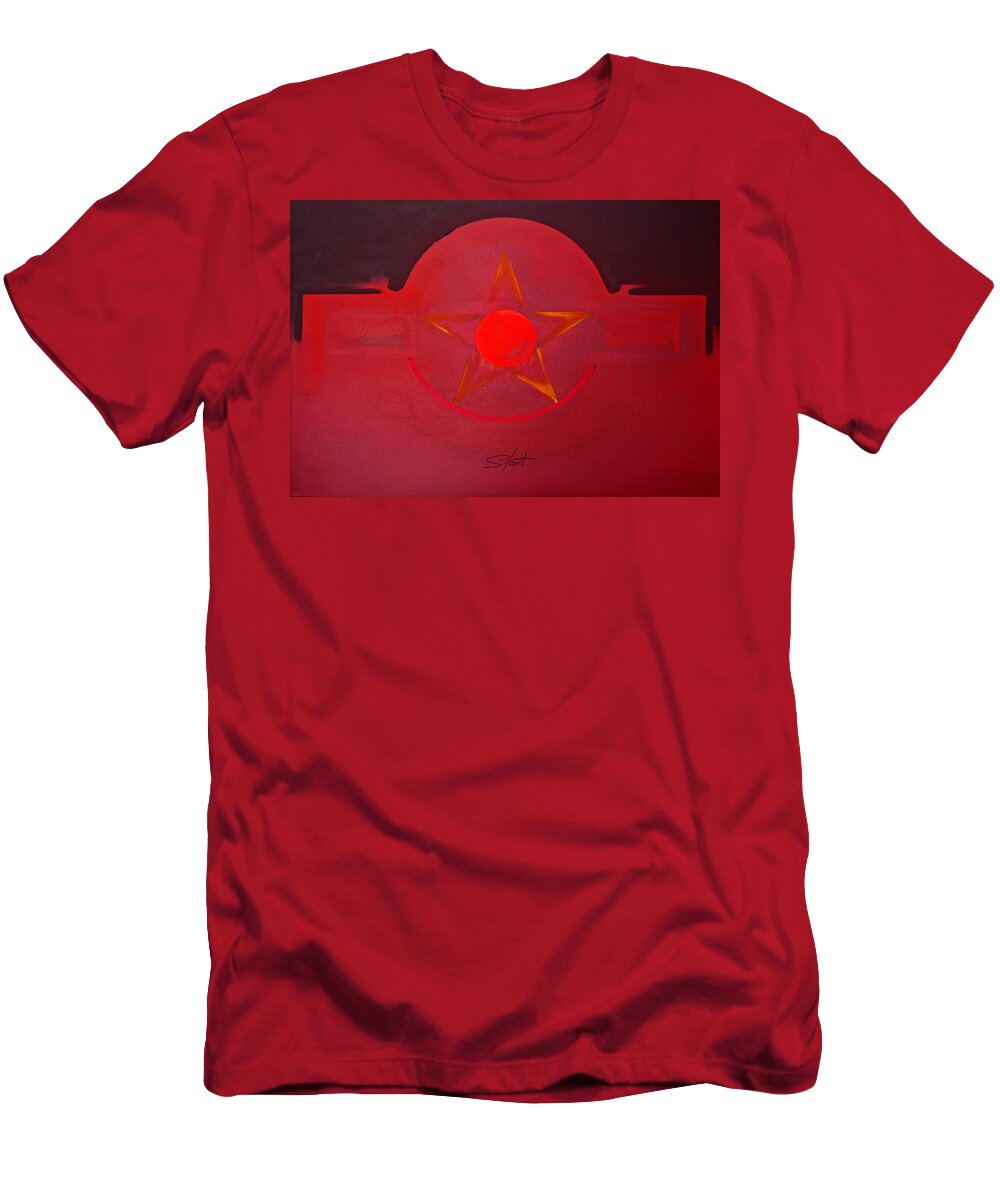 Usaaf T-Shirt featuring the painting American Sun by Charles Stuart