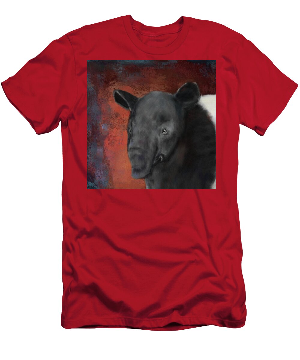 Asian Tapir T-Shirt featuring the painting Asian Tapir by Mandy Tabatt