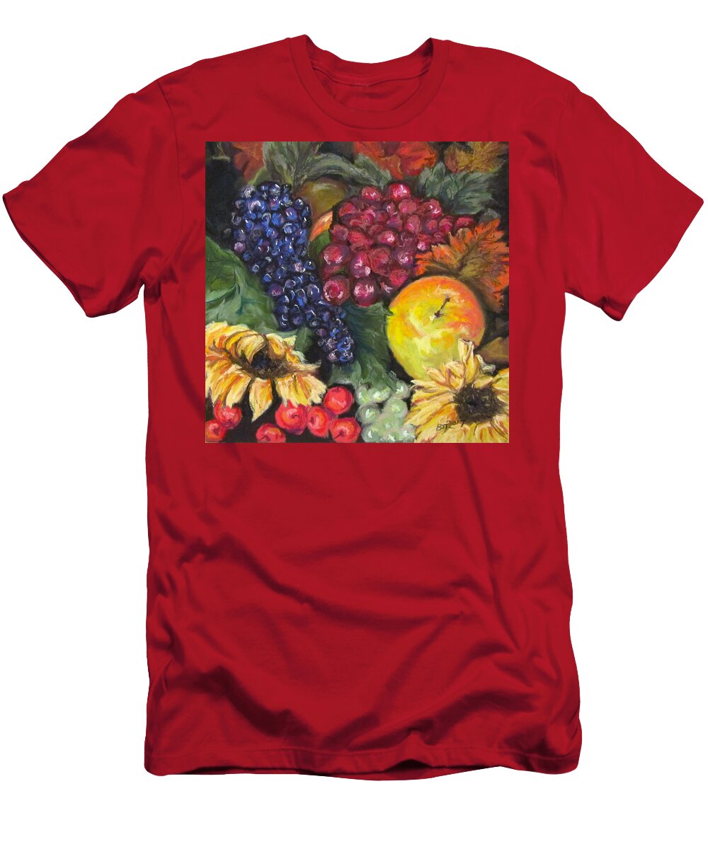 Fruit T-Shirt featuring the pastel Autumn Bounty by Barbara O'Toole