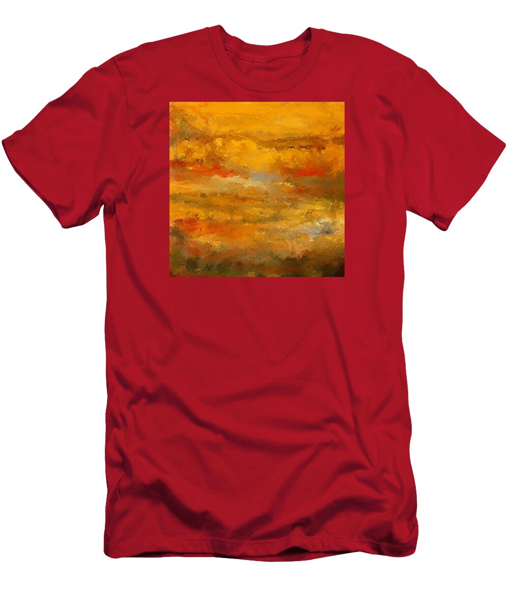 Autumn T-Shirt featuring the painting Autumn Foliage Impressions by Lourry Legarde