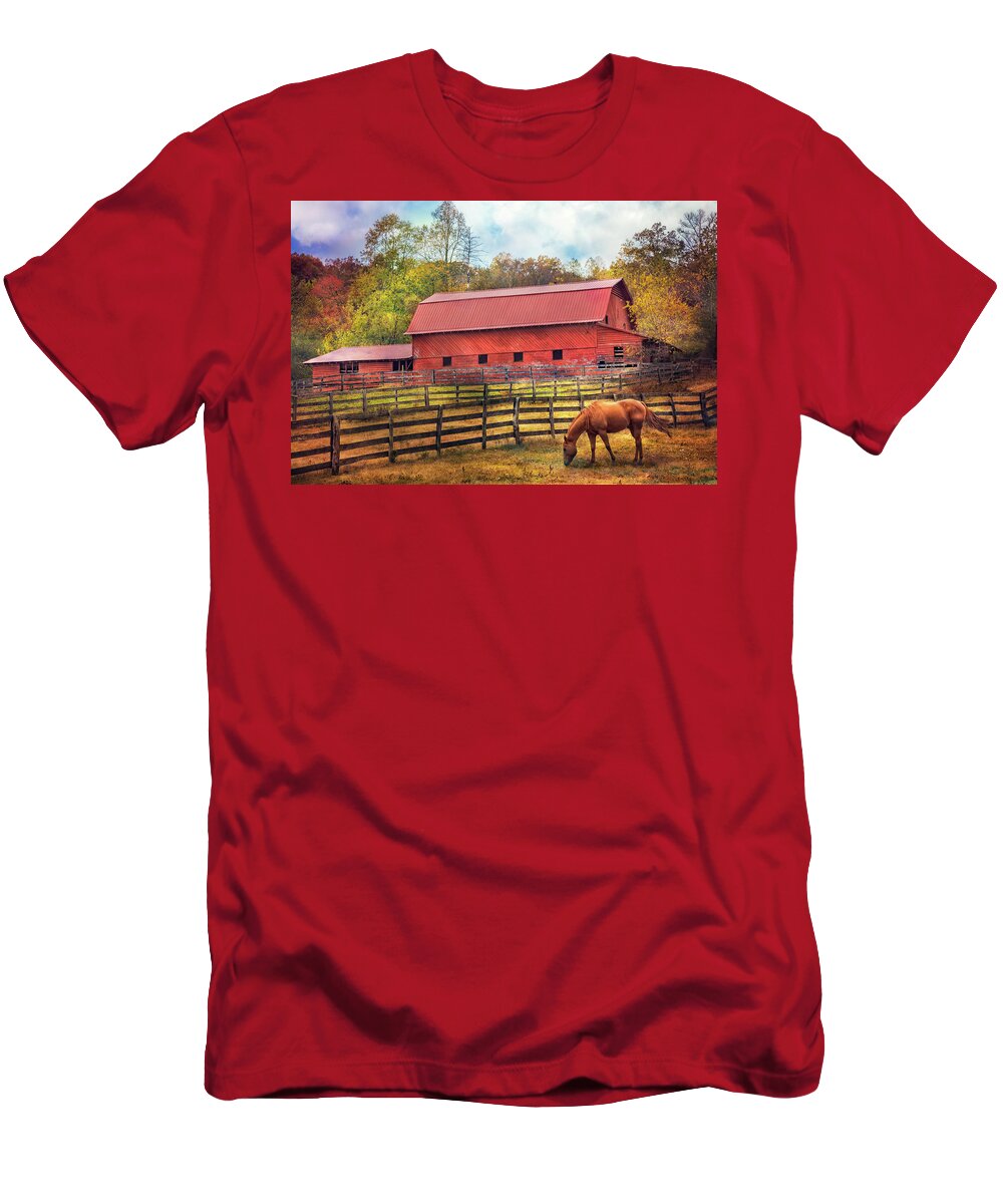Appalachia T-Shirt featuring the photograph Autumn Grazing by Debra and Dave Vanderlaan