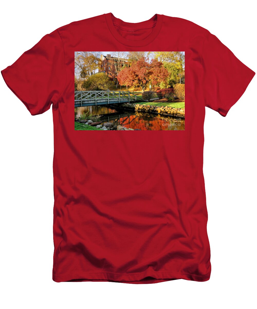 Autumn T-Shirt featuring the photograph Autumn in Brewster Gardens by Janice Drew