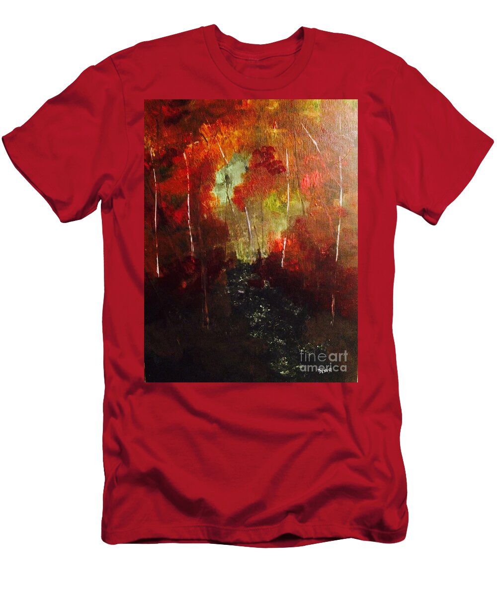 Path T-Shirt featuring the painting Sunset Trail by Denise Tomasura