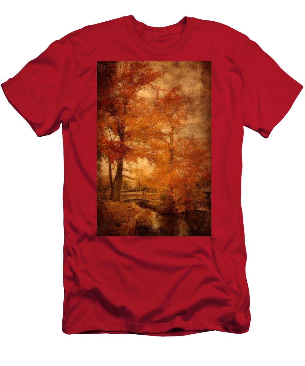 Autumn Landscapes T-Shirt featuring the photograph Autumn Tapestry - Lake Carasaljo by Angie Tirado
