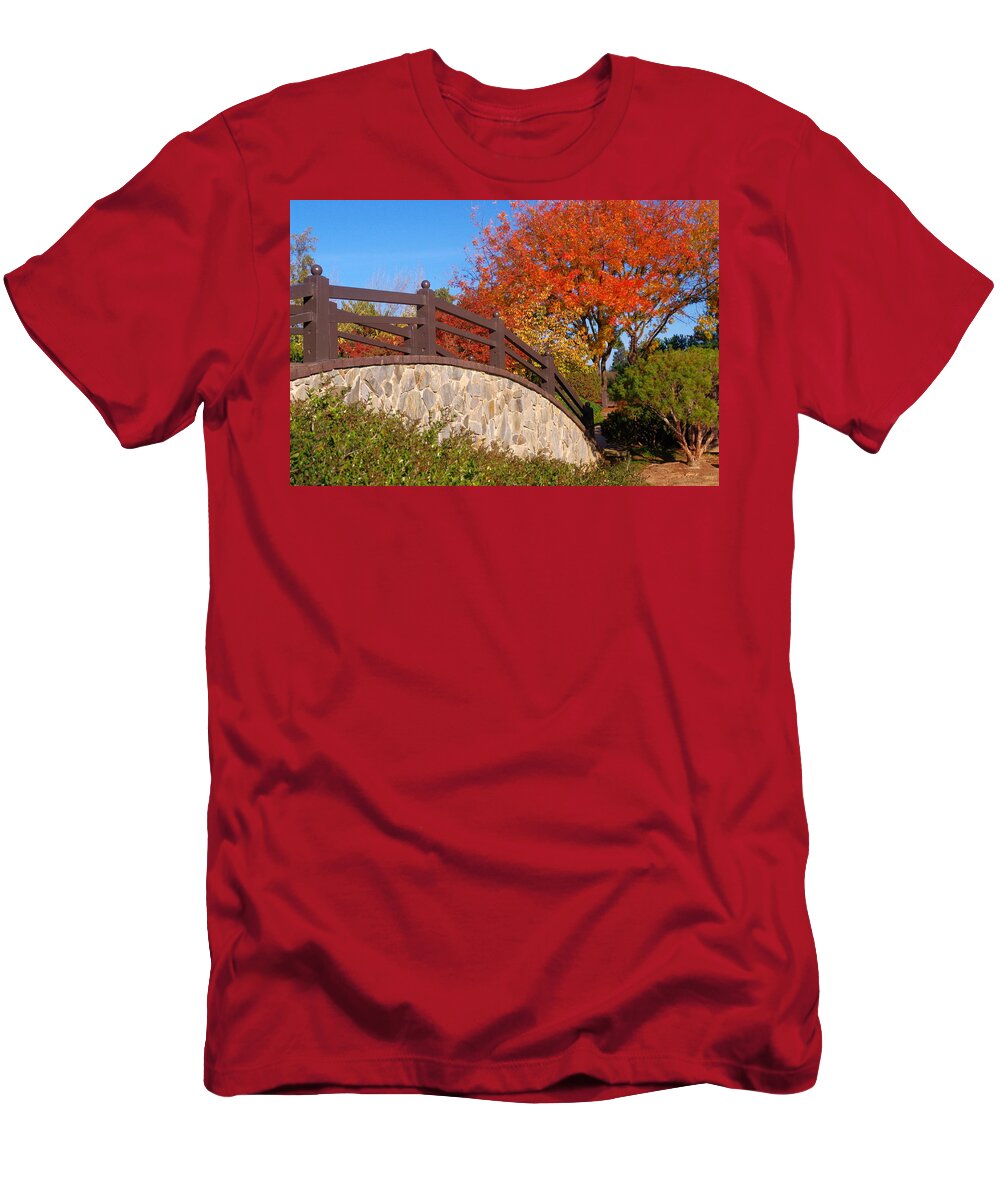 Autumn T-Shirt featuring the photograph Autumn's Bridge by Michael Allred